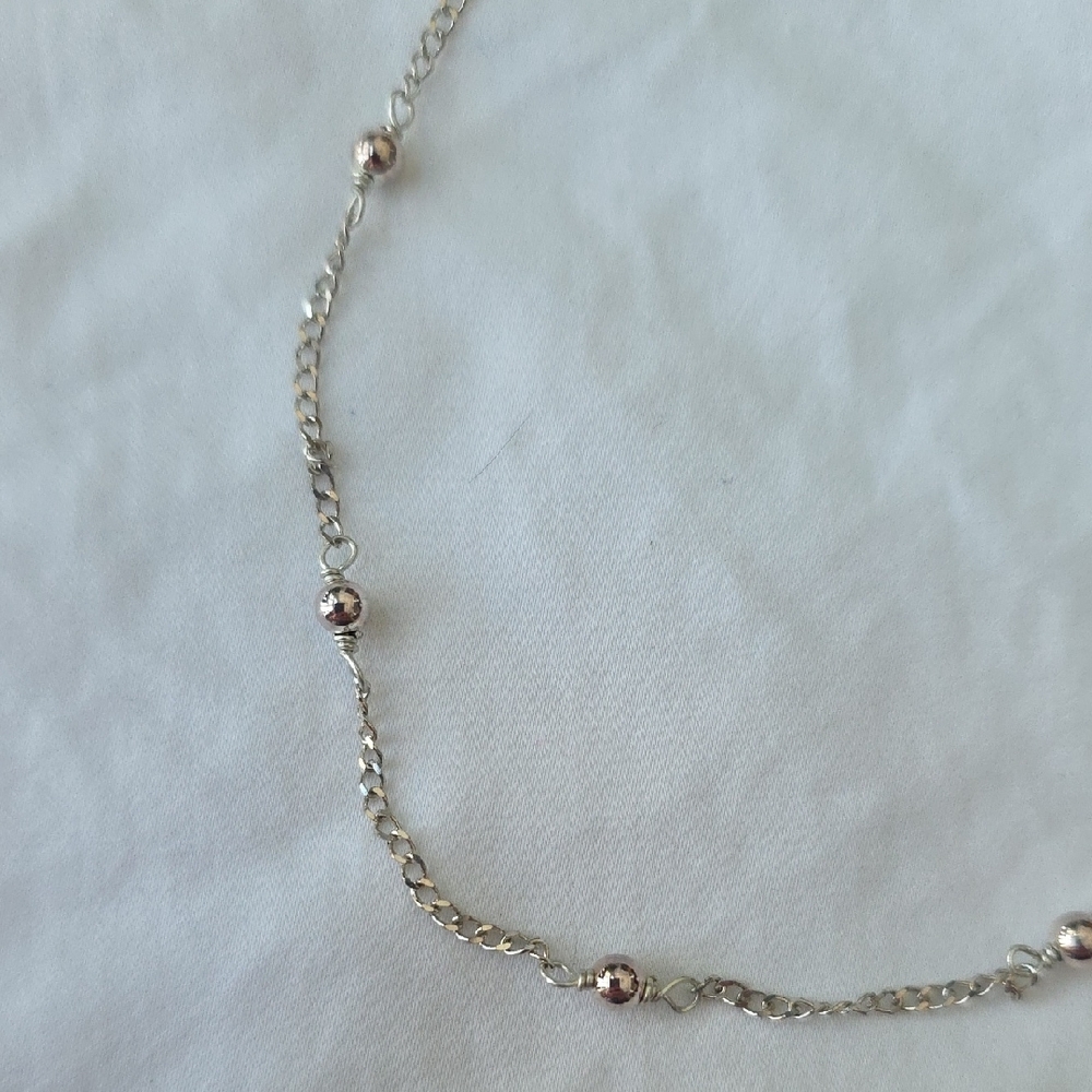 Sterling Silver Beaded Ankle Bracelet - Picture 3 of 3